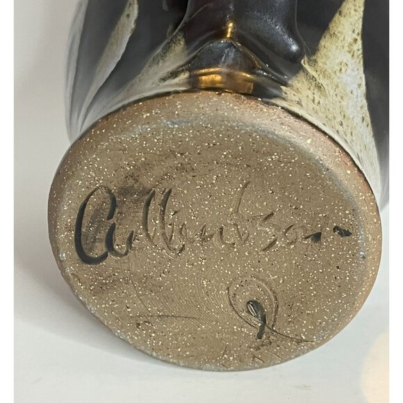 Signed Culbertson Handcrafted Artisan Ceramic Mug With Black & Gray Swirl Design - Picture 2 of 8